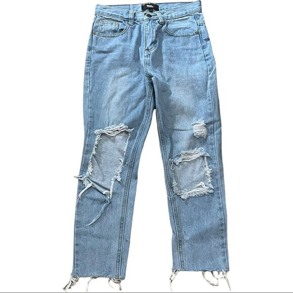 Mossimo Distressed Raw Hem Jeans SMALL - Picture 1 of 12